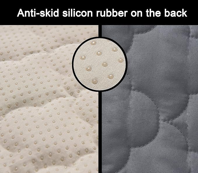 CHHKON Waterproof Nonslip Recliner Cover Stay in Place Dog Couch Chair Cover Furniture Protector, Ideal Loveseat Slipcovers for Pets and Kids (Light Grey, 23'')