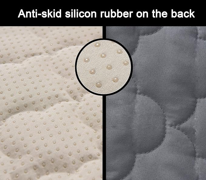 CHHKON Waterproof Nonslip Recliner Cover Stay in Place, Dog Couch Chair Cover Furniture Protector, Ideal Loveseat Slipcovers for Pets and Kids (Light Grey, 30'')