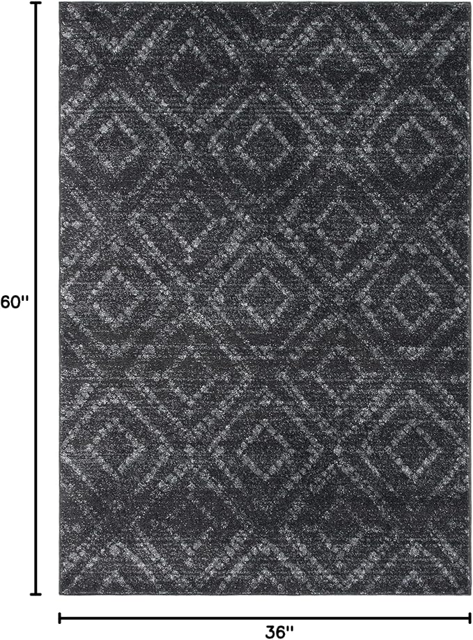 SAFAVIEH Adirondack Collection Accent Rug - 3' x 5', Dark Grey & Grey, Modern Distressed Design, Non-Shedding & Easy Care, Ideal for High Traffic Areas in Entryway, Living Room, Bedroom (ADR131F)