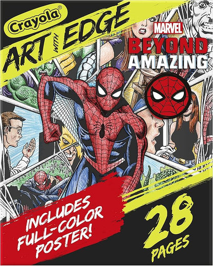Crayola Art with Edge Spiderman Beyond Amazing Coloring Pages (28pgs), Spiderman Coloring Pages, Adult Coloring, Gift for Teens