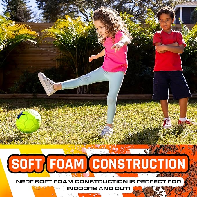 Nerf Kids Foam Mini Soccer Ball - Proshot Youth Soft Mini Foam Soccer Ball - 7" Inch Indoor + Outdoor for Kids - Fun Toy for Practice + Games