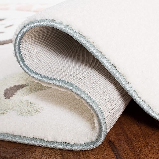 SAFAVIEH Carousel Kids Collection Runner Rug - 2'3" x 12', Ivory, Animal Design, Non-Shedding & Easy Care, Ideal for High Traffic Areas for Boys & Girls in Playroom, Nursery, Bedroom (CRK120A)