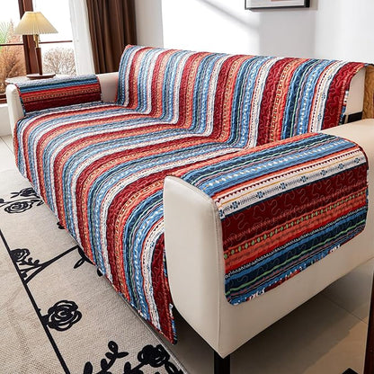 EVENHUG Boho Loveseat Sofa Cover Sofa Slipcover Washable Couch Cover 2 Cushion Sofa Furniture Protector Cover with Elastic Straps for Pets Kids Dog Cat (Loveseat)