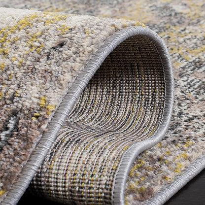 SAFAVIEH Madison Collection 6'7" Square Ivory/Grey MAD499A Modern Abstract Non-Shedding Living Room Bedroom Dining Home Office Area Rug