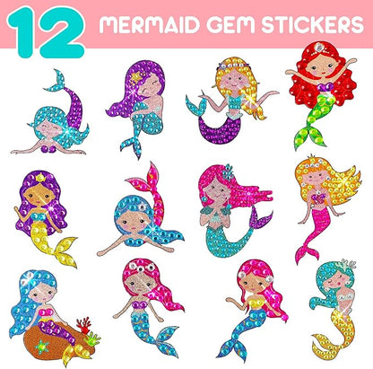 Blue Squid Diamond Art Kits for Kids – Fun & Easy DIY 5D Gem Art Gift Set for Keychains, Stickers, Sun Catchers - Diamond Painting Arts & Crafts Kit for Kids, Girls, Boys Ages 6 7 8 9 10 11 12