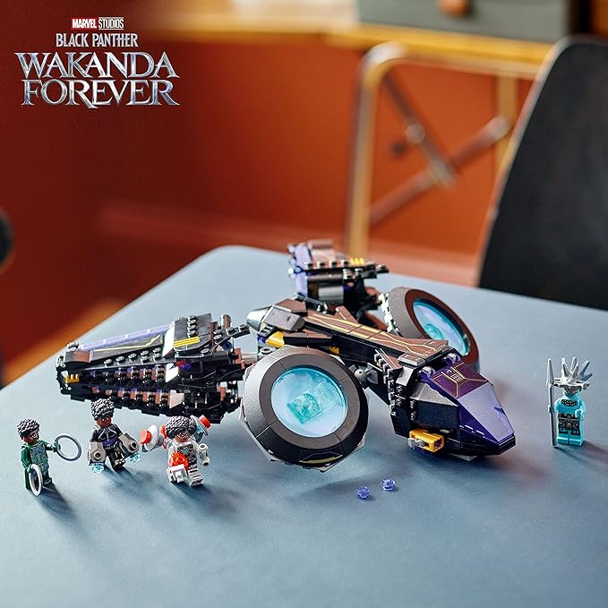 LEGO Marvel Shuri's Sunbird, Black Panther Aircraft Buildable Toy Vehicle for Kids, 76211 Wakanda Forever Set, Avengers Superheroes Gift Idea