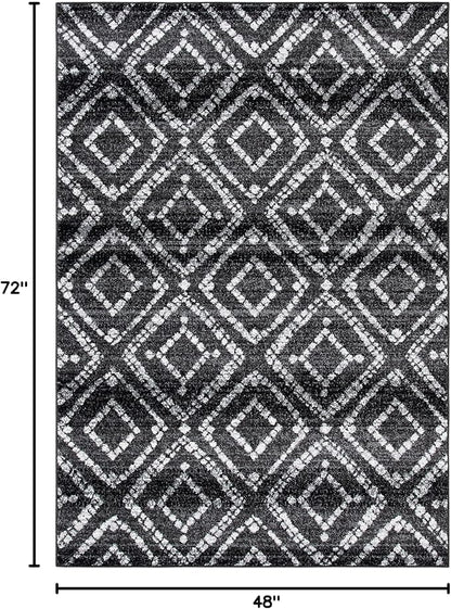 SAFAVIEH Adirondack Collection Accent Rug - 4' x 6', Black & Ivory, Modern Distressed Design, Non-Shedding & Easy Care, Ideal for High Traffic Areas in Entryway, Living Room, Bedroom (ADR131A)