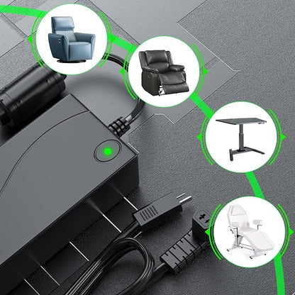 Universal Electric Couch Power Recliner Adapter 29V 2A Power Supply Transformer,Replacement Flexsteel Power Cord for Recliner Lift Chair Plugs Reclining Sofa Charger,Switching Cable,Fits Lazy Boy/Okin