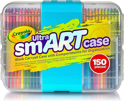 Crayola Ultra Smart Case, 150 Pieces, Art Set for Kids, Gift, (Model: 04-6810)