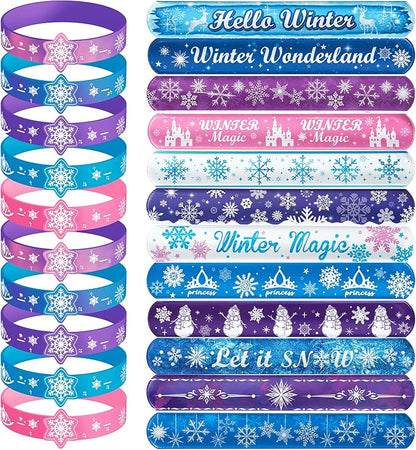 Frozen Party Favors 30 Slap Bracelets Birthday Supplies for Girls Kids, Frozen Theme Birthday Party Decorations