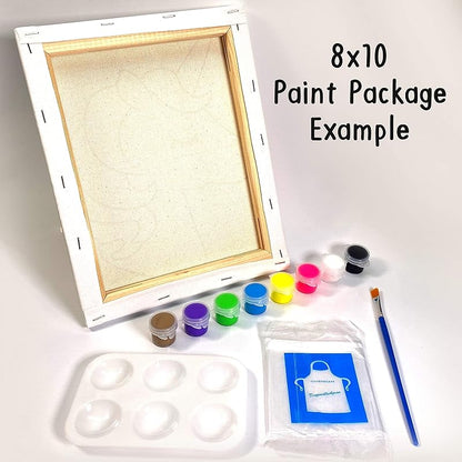 Indigo Art Studio Pre Drawn Canvas Paint Kit for Adults Kids Couples | Stretched & Stenciled | Art Activity | Afro King #2 Retro | DIY Birthday Gift & Sip and Paint With Twist Party Favor | 8x10