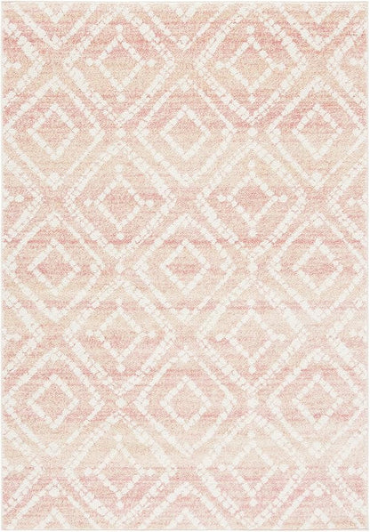 SAFAVIEH Adirondack Collection Accent Rug - 4' x 6', Rose & Gold, Modern Diamond Distressed Design, Non-Shedding & Easy Care, Ideal for High Traffic Areas in Entryway, Living Room, Bedroom (ADR131Q)