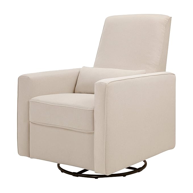 DaVinci Piper 360° Swivel Rocker Recliner Chair - Glider Rocking Chair for Nursery and Living Room- GREENGUARD Gold, FSC & Certi-PUR US Certified - Ultra Comfy Glider Recliner Nursery Chair - Cream
