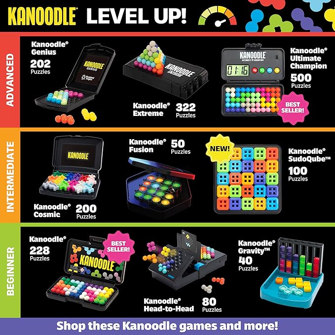 Educational Insights Kanoodle Head-to-Head - 3D Brain Teaser Puzzles for Kids, Teens & Adults, Challenging 2-Player Mind Games, Travel Game, Logic Puzzle Games & Gifts for Boys & Girls Ages 7+