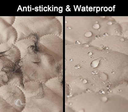 CHHKON Waterproof Nonslip Recliner Cover Stay in Place, Dog Couch Chair Cover Furniture Protector, Ideal Loveseat Slipcovers for Pets and Kids (Beige, 30'')