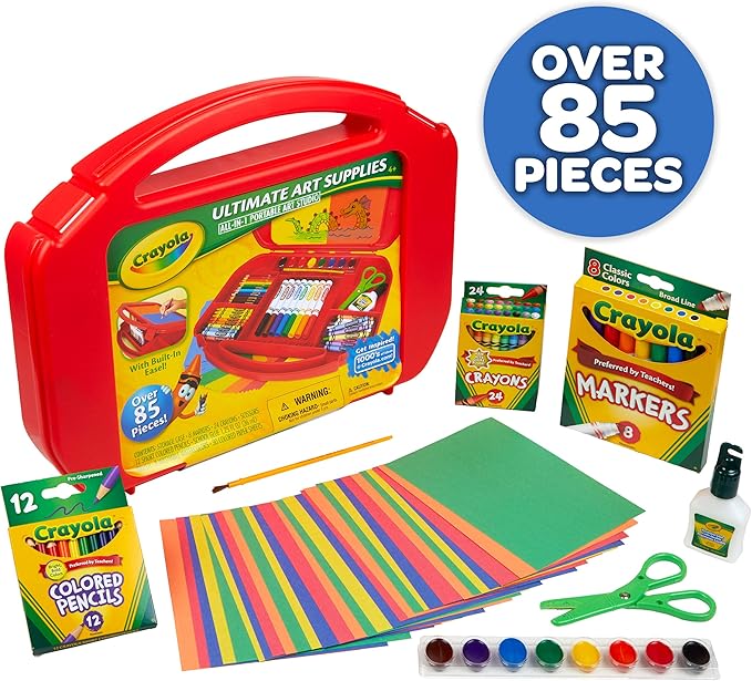 Crayola Ultimate Art Case With Easel, Kids Art Set, 85 Pieces, Gift For Kids Ages 4, 5, 6, 7 [Amazon Exclusive]