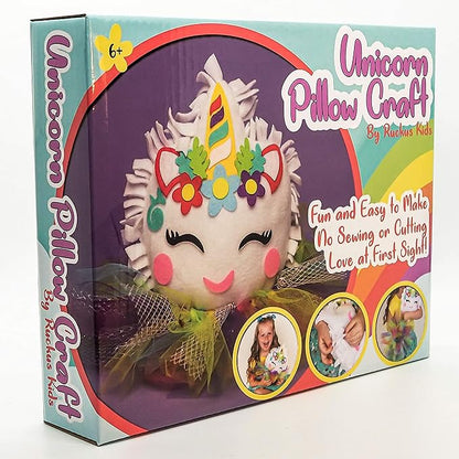 Ruckus Kids Unicorn Pillow Craft – DIY Cute Colorful Fleece Knot Pillow Kit – No-Sew Easy-to-Make Arts and Craft Kit for Kids– Unicorn Bedroom Decor