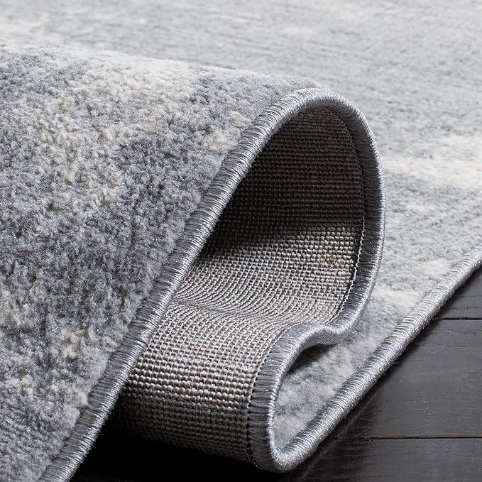 SAFAVIEH Jasper Collection Runner Rug - 2' x 8', Light Grey & Ivory, Modern Abstract Design, Non-Shedding & Easy Care, Ideal for High Traffic Areas in Living Room, Bedroom (JSP101F)