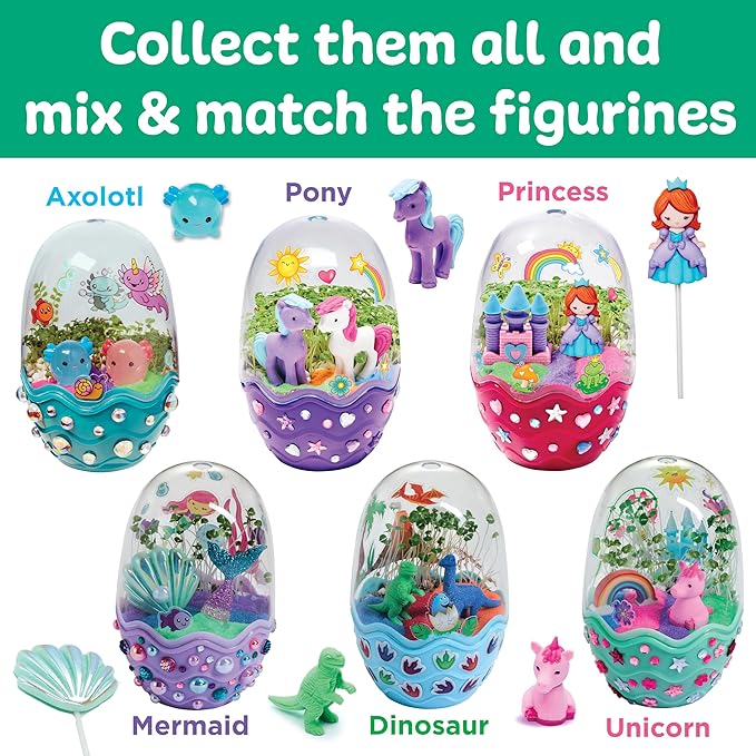 Creativity for Kids Mini Garden: Axolotl Terrarium - STEM Science Kit for Kids, Axolotl Arts and Crafts for Kids, Kids Gifts Stocking Stuffers and DIY Girls Toys Age 6-8+