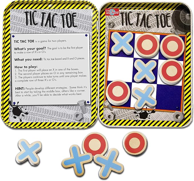 Bendon TS Shure Tic-Tac-Toe Games Mini Magnetic Activity Tin with Illustrated Foam Magnets 50437