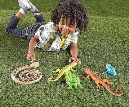 Learning Resources Jumbo Reptiles & Amphibians, Tortoise, Gecko, Snake, Iguana, and Tree Frog, 5 Animals, Ages 3+