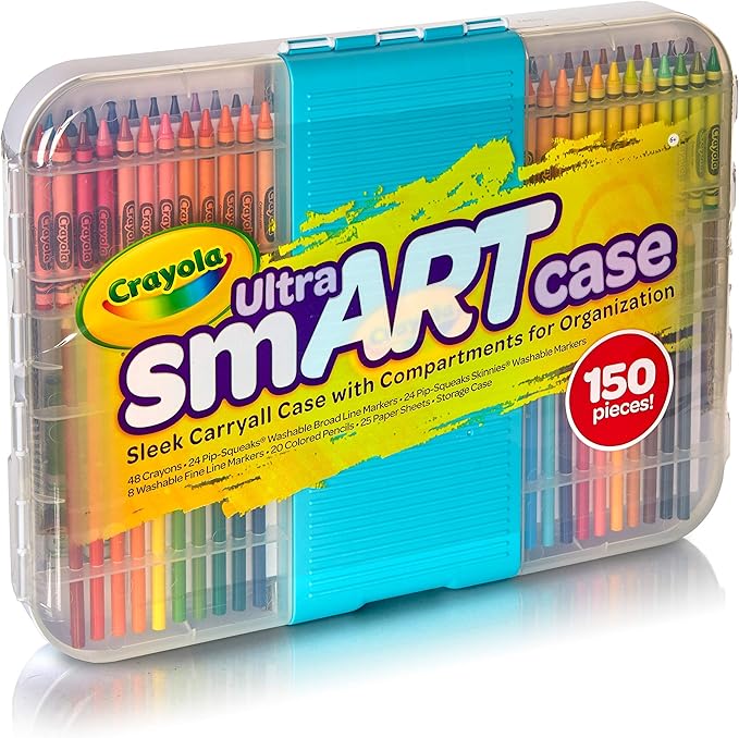 Crayola Ultra Smart Case, 150 Pieces, Art Set for Kids, Gift, (Model: 04-6810)