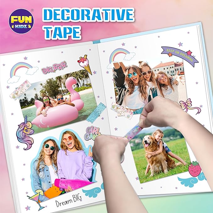 Unicorn Journal Kit for Girls 6-12, FunKidz Scrapbook Set for Teens Diary Kit for Girl Activities Creative Gifts