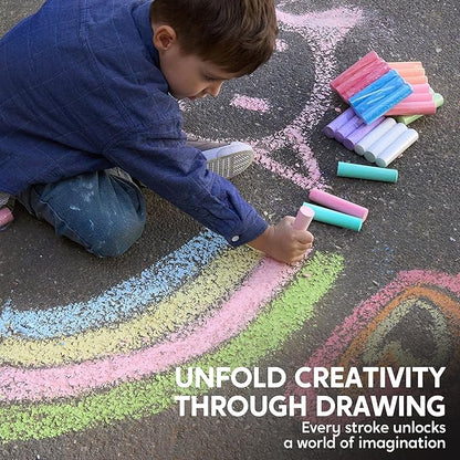 JOYIN 75 Pcs Sidewalk Chalk Set in 15 Packs, 5 Colors, Non-Toxic Jumbo Washable Chalk for Toddlers 1-3, Painting for Outdoor Art, School Supplies, Classroom Must Haves