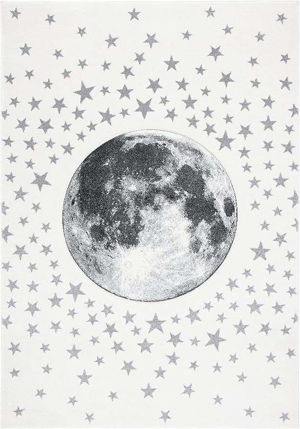 SAFAVIEH Carousel Kids Collection Accent Rug - 2'3" x 4', Ivory & Grey, Non-Shedding & Easy Care, Ideal for High Traffic Areas for Boys & Girls in Playroom, Nursery, Bedroom (CRK135A)