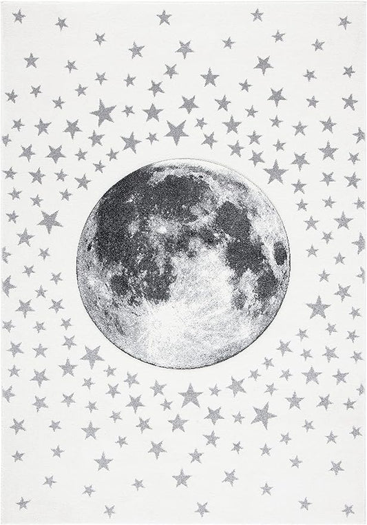 SAFAVIEH Carousel Kids Collection Accent Rug - 2'3" x 4', Ivory & Grey, Non-Shedding & Easy Care, Ideal for High Traffic Areas for Boys & Girls in Playroom, Nursery, Bedroom (CRK135A)