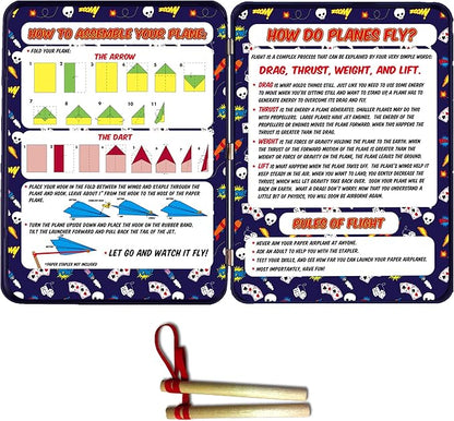 Bendon TS Shure Slingshot Airplanes Educational Activity Tin with Stabilizer Hooks and Slingshots 50511