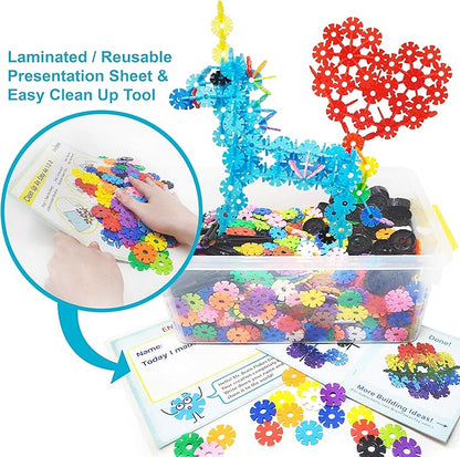 Brain Flakes 2500 Piece Build 'n' Build Kit - A Creative and Educational Alternative to Building Blocks - Wheel Pieces and Special Parts Included - A Great Stem Toy for Both Boys and Girls