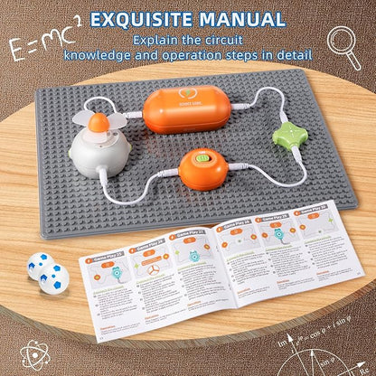 Circuit Kits for Kids Age 3-12，25PCS Circuit Blocks Board，DIY Electronics Exploration Kit with 64 Projects,Science Kits for Boys Girls, Full Color Project Manual，STEM Educational Toys