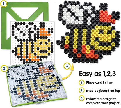 Perler 80-70729 Biggie Fuse Bead Pattern Cards and Pegboards, Multicolor, Small, 20pcs