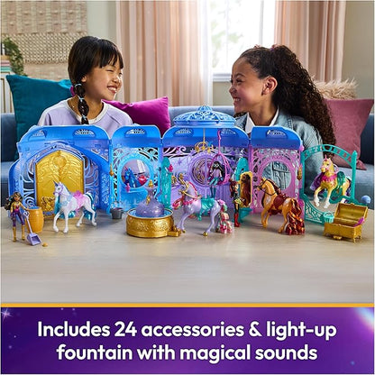 Unicorn Academy, Starglow Fountain & Stable Playset with Wildstar, Lights & Sounds, 24 Accessories, Dolls & Unicorn Toys for Girls Ages 4 and up