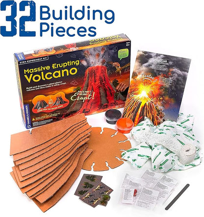 Thames & Kosmos Massive Erupting Volcano STEM Kit | DIY Giant Volcano Model, 1-Foot Tall | Includes Materials for Multiple Eruptions | Explore Volcanoes, Geology, Earth Science | Science Fair Project