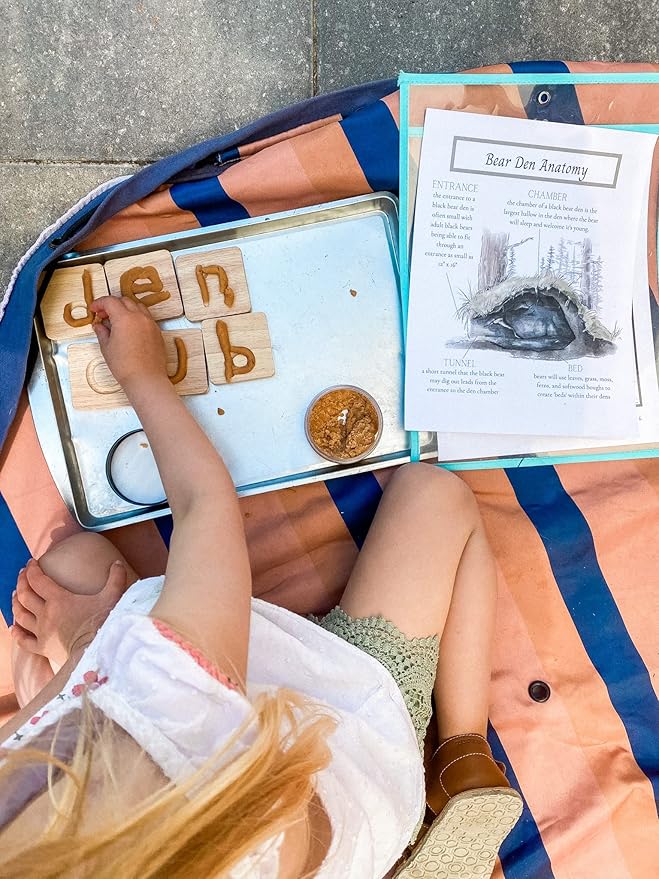 Montessori Wooden Alphabet Tiles Set – Tracing Letters for Kids | Double-Sided ABC Flash Cards (Uppercase & Lowercase) | Includes Stylus Pen & Storage Box | 26-Piece Educational Toy