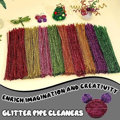 Pipe Cleaners, 100PCS Christmas Pipe Cleaners Craft Supplies, Black Pipe Cleaners for Hair Pipe Cleaners Bulk Fuzzy Sticks for DIY Art and Craft Projects Home Decoration