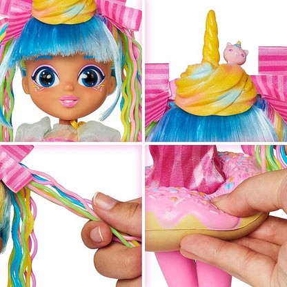 Sunny Days Entertainment Fidgie Friends Unicorn Sprinkles – Stretchy Noodle Hair with Slow Foam Donut Skirt | 10.5 Inch Fashion Doll with Fidgets | Sensory Toys for Kids