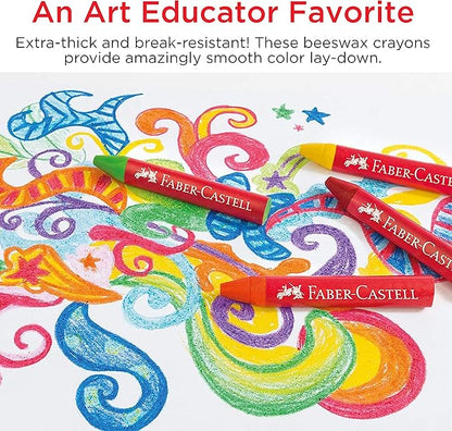 Faber-Castell Beeswax Crayons School Pack, 240 Jumbo Crayons - Art Tools for Education and Classroom,Black