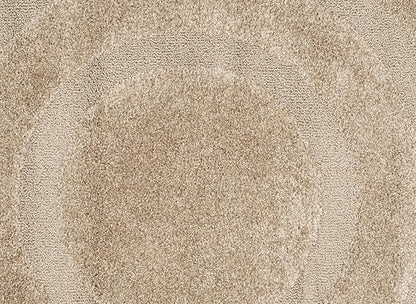 SAFAVIEH Florida Shag Collection Area Rug - 4' Round, Beige & Beige, Border Design, Non-Shedding & Easy Care, 1.2-inch Thick Ideal for High Traffic Areas in Living Room, Bedroom (SG454-1313)