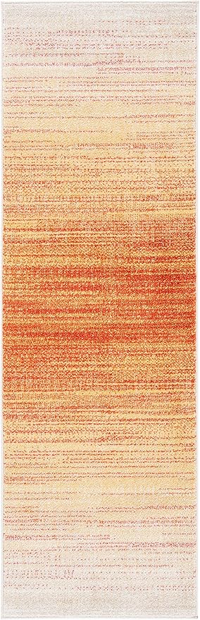 SAFAVIEH Adirondack Collection Runner Rug - 2'6" x 6', Orange & Red, Modern Ombre Design, Non-Shedding & Easy Care, Ideal for High Traffic Areas in Living Room, Bedroom (ADR142P)