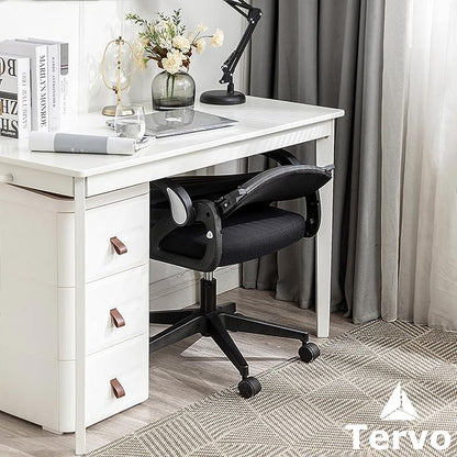 Tervo Model S | Folding Office Chair for Small Spaces | Gaming Chair for Adults & Kids | Ergonomic Mesh Computer Chair for Bedroom | Desk Chair for Home Work | (Triple Black)