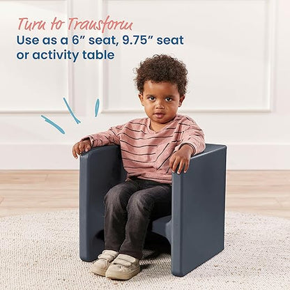 ECR4Kids Tri-Me 3-In-1 Cube Chair, Kids Furniture, Dark Grey