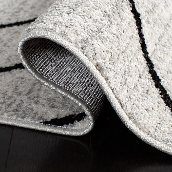 SAFAVIEH Adirondack Collection Runner Rug - 2'6" x 12', Ivory & Grey, Modern Geometric Design, Non-Shedding & Easy Care, Ideal for High Traffic Areas in Living Room, Bedroom (ADR251A)