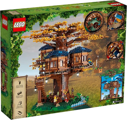 LEGO Ideas Tree House 21318, Model Construction Set for 16 Plus Year Olds with 3 Cabins, Interchangeable Leaves, Minifigures and a Bird Figure