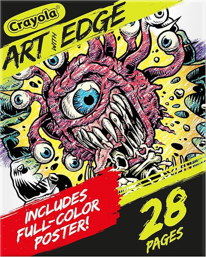 Crayola Art with Edge Dungeons & Dragons Coloring Pages (28pgs), Adult Coloring, DND, Full Poster Included, Gift for Teens