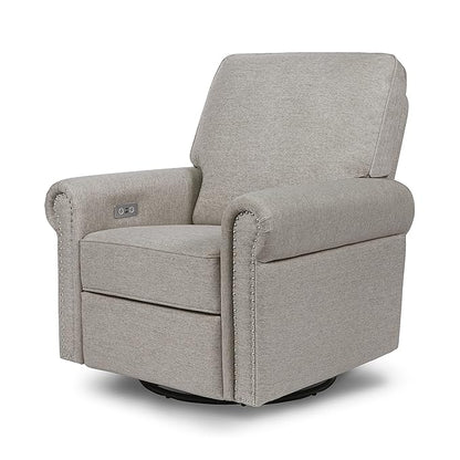 Namesake Linden Electronic Recliner and Swivel Glider with USB Port in Performace Grey Eco-Weave, Water Repellent & Stain Resistant, Greenguard Gold & CertiPUR-US Certified