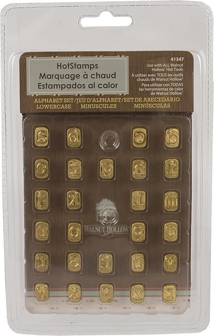 Walnut Hollow HotStamps Mini Lowercase Alphabet Set for Branding and Personalization of Wood, Leather, and Other Surfaces
