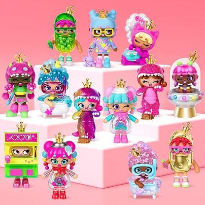 Quirky Kweens Series Premium Figurine and Display Case, 4 Inch/Approx 10cm Tall Collectible Art-Toy, 3 Pack, Every Kween is Unique